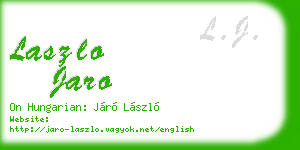 laszlo jaro business card